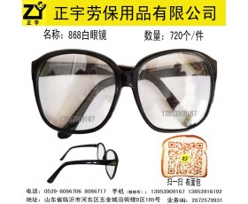 868平光白色透明眼镜，临沂正宇劳保手套批发